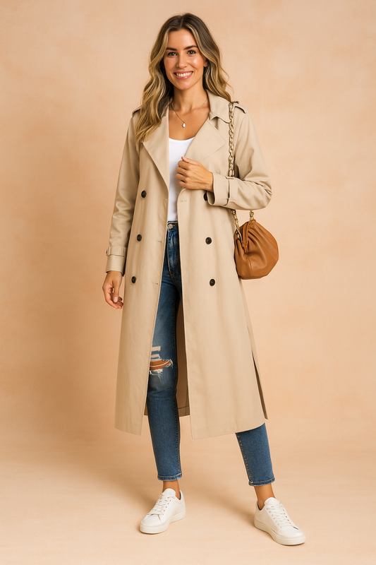 Élise Montclair | Double-Breasted Trench Coat For Women