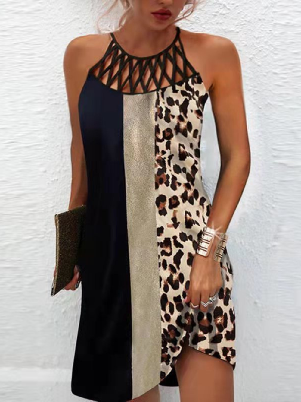 Emily Summer Dress Women – Halter Dress with Tropical Print and Airy Cut for Beach & Brunch