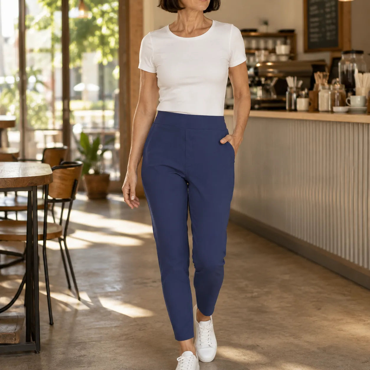 Wearlyn – High-Waist Stretch Ankle Pants with Deep Pockets