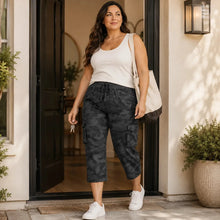 Wearwell – Stretchy Cargo Capris with Drawstring Waist and Multiple Pockets