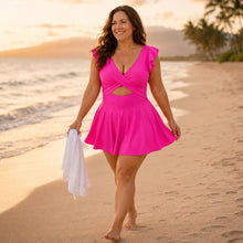 Wearbella – Ruffle Wrap Swimdress with Tummy Control Skirt