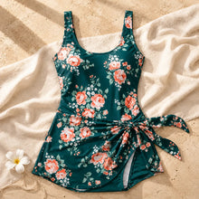Marelle – Skirted Tummy Control One Piece Swimsuit for Women, Floral Swimdress with Side Tie