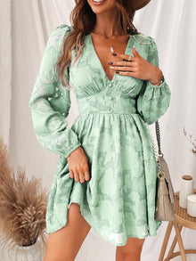 Virelle Cupshe Dress for Women – Floral Lace V-Neck, Long Sleeves & Elegant A-Line Cut