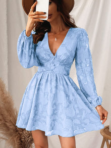 Virelle Cupshe Dress for Women – Floral Lace V-Neck, Long Sleeves & Elegant A-Line Cut