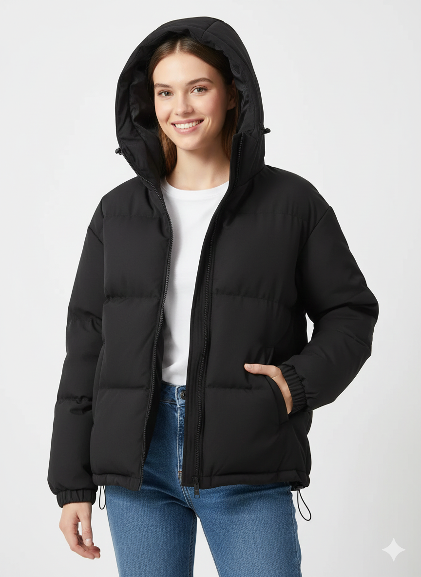 Lindy Quilted Jacket for Women – Warm Coat with Hood & Comfortable Straight Cut