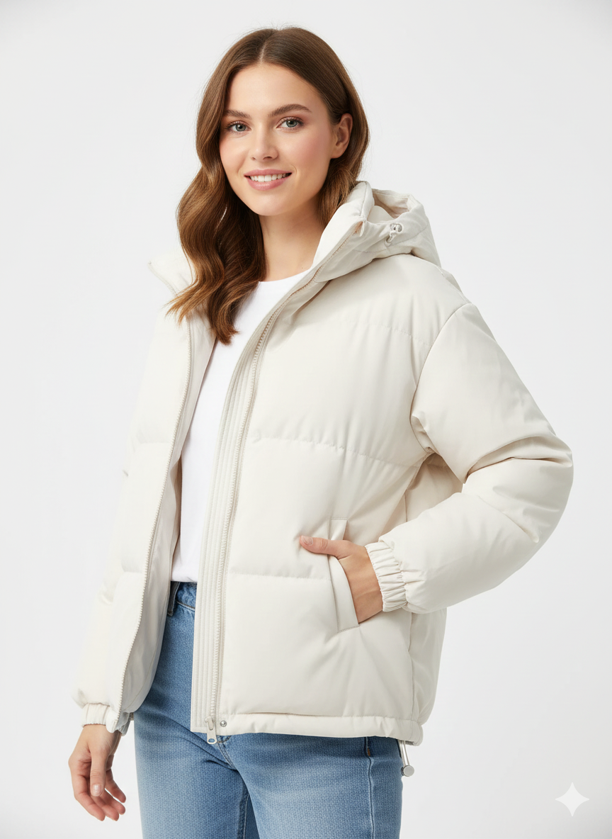 Lindy Quilted Jacket for Women – Warm Coat with Hood & Comfortable Straight Cut