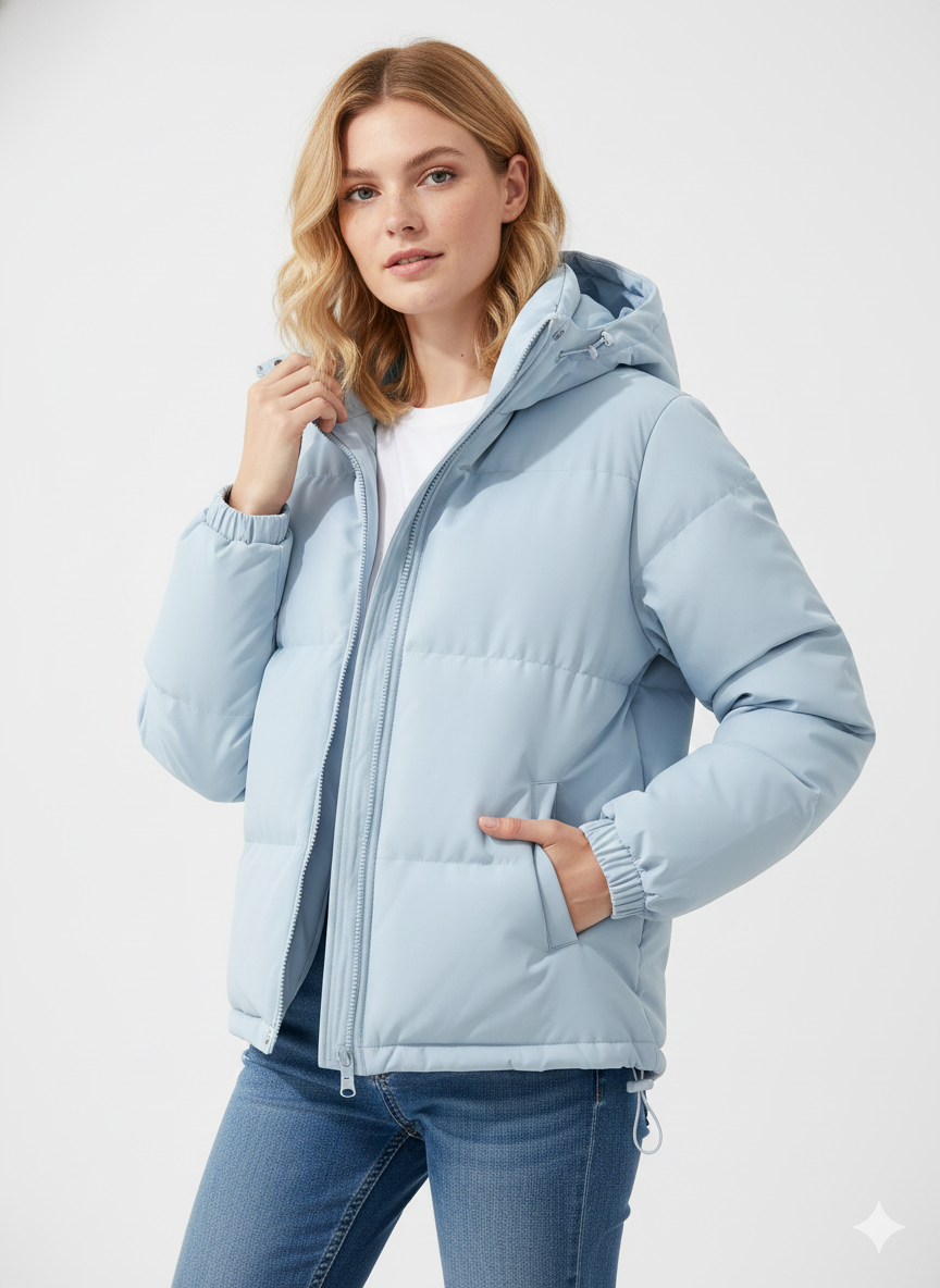 Lindy Quilted Jacket for Women – Warm Coat with Hood & Comfortable Straight Cut