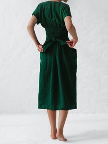 Léonie Linen Wrap Dress Women – Elegant and Light Dress with Adjustable Fit Summer
