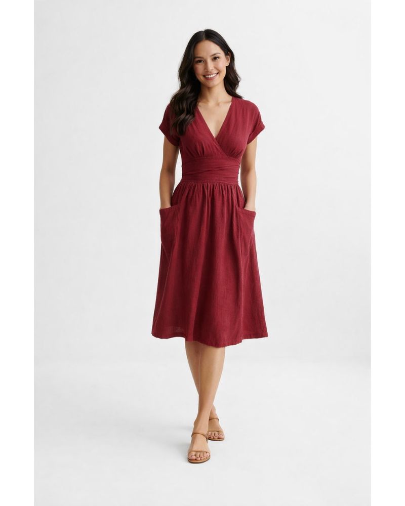 Lottie Linen Wrap Dress – Elegant Fresh and Comfortable Natural Linen Dress