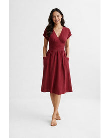 Lottie Linen Wrap Dress – Elegant Fresh and Comfortable Natural Linen Dress