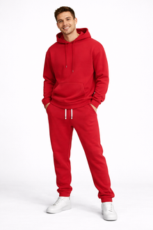Luca Men's Solid Sport Set – Hoodie with Hood & Comfortable Polyester Jogger