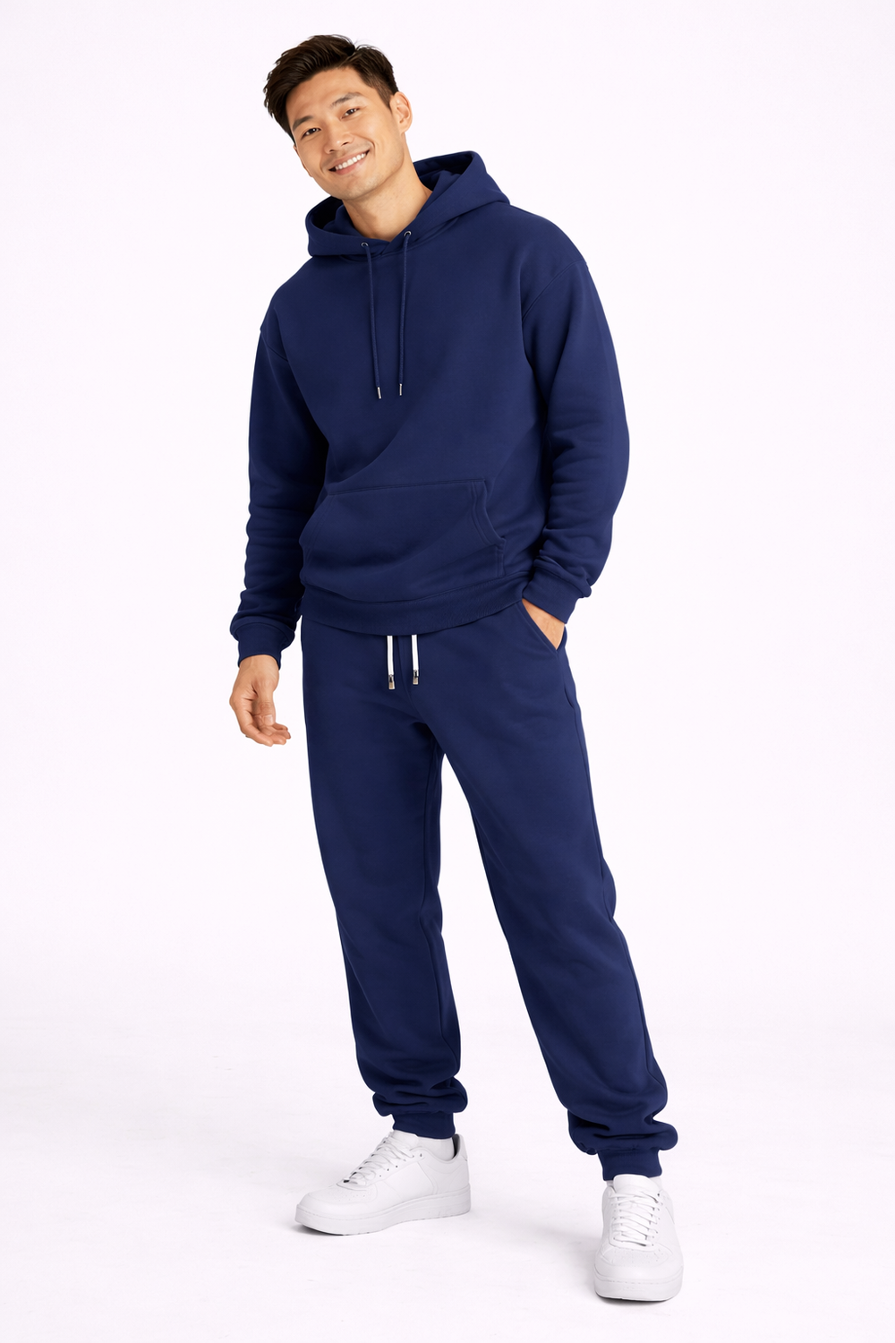 Luca Men's Solid Sport Set – Hoodie with Hood & Comfortable Polyester Jogger