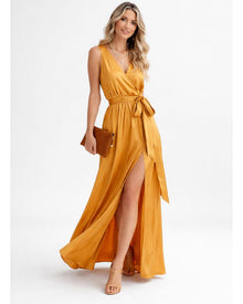 Lunesia Evening Dress Women – Long Chic Sleeveless & Flowing Dress for Elegant Events
