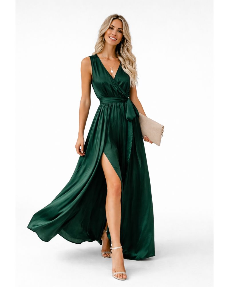 Lunesia Evening Dress Women – Long Chic Sleeveless & Flowing Dress for Elegant Events