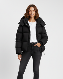 Miles Short Padded Jacket for Women – Quilted Volume, Built-in Hood & Modern Style