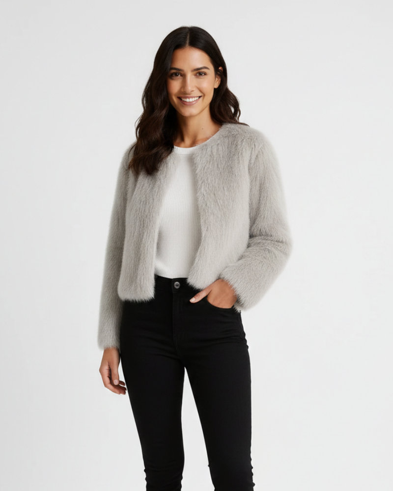 Millie Short Jacket Woman Winter – Structured Cut, Straight Line & Luxurious Elegance