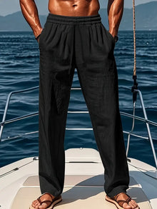 Ethan Men's Pants – Wide Linen Breathable Pants with Loose Fit & Elegant Summer Style