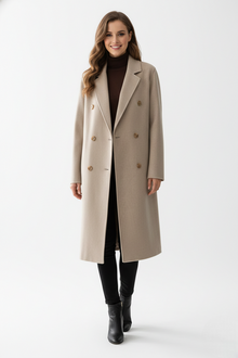 Mabelle Long Coat for Women – Double-Breasted Winter Coat Elegant and Modern Cut