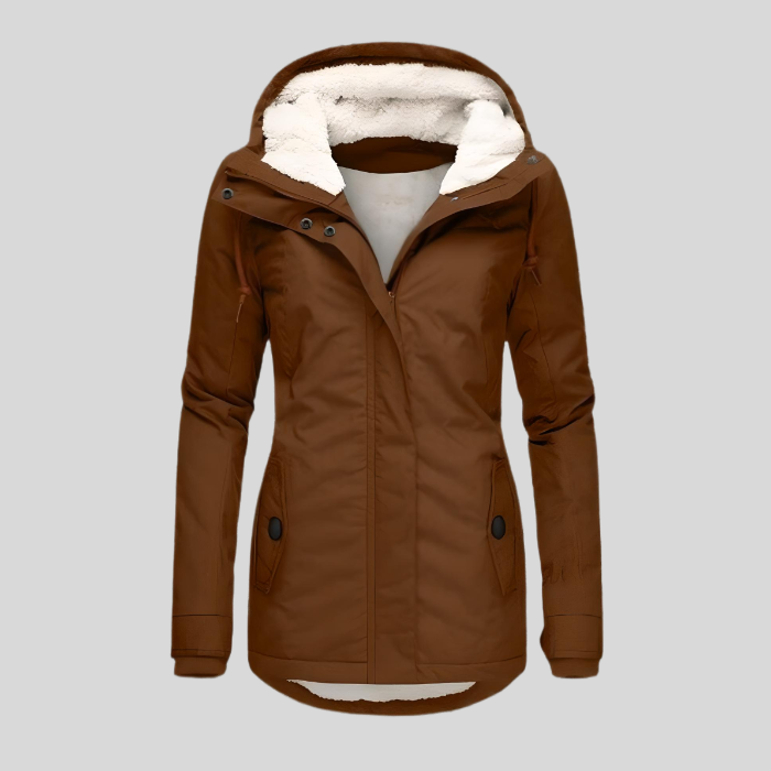 Celine Long Winter Parka Woman – Waterproof and Warm Coat with Faux Fur Lining & Adjustable Fit