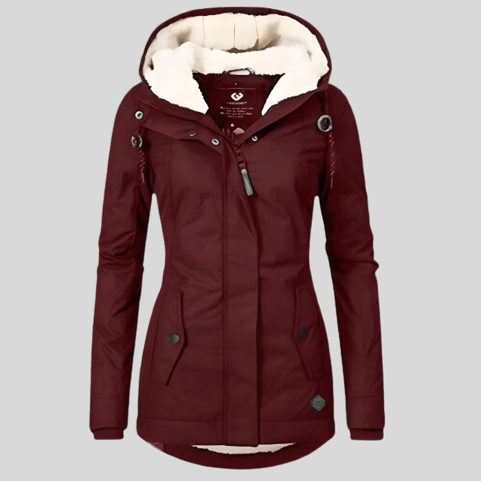 Celine Long Winter Parka Woman – Waterproof and Warm Coat with Faux Fur Lining & Adjustable Fit