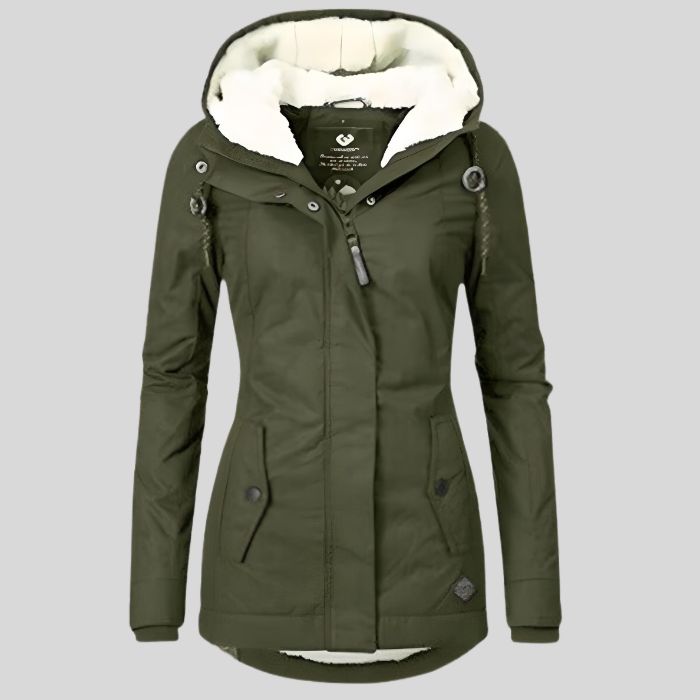 Celine Long Winter Parka Woman – Waterproof and Warm Coat with Faux Fur Lining & Adjustable Fit