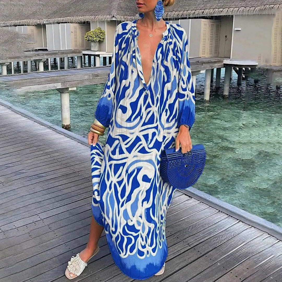Amelia Robe Bohemian Woman – Summer Dress in Blended Cotton with Flattering Cut & Chic Style