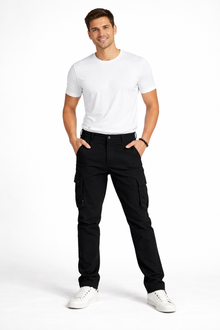 Mane Men's Straight Cut Cargo Pants – Breathable Cotton, Utility Pockets & Workwear Style