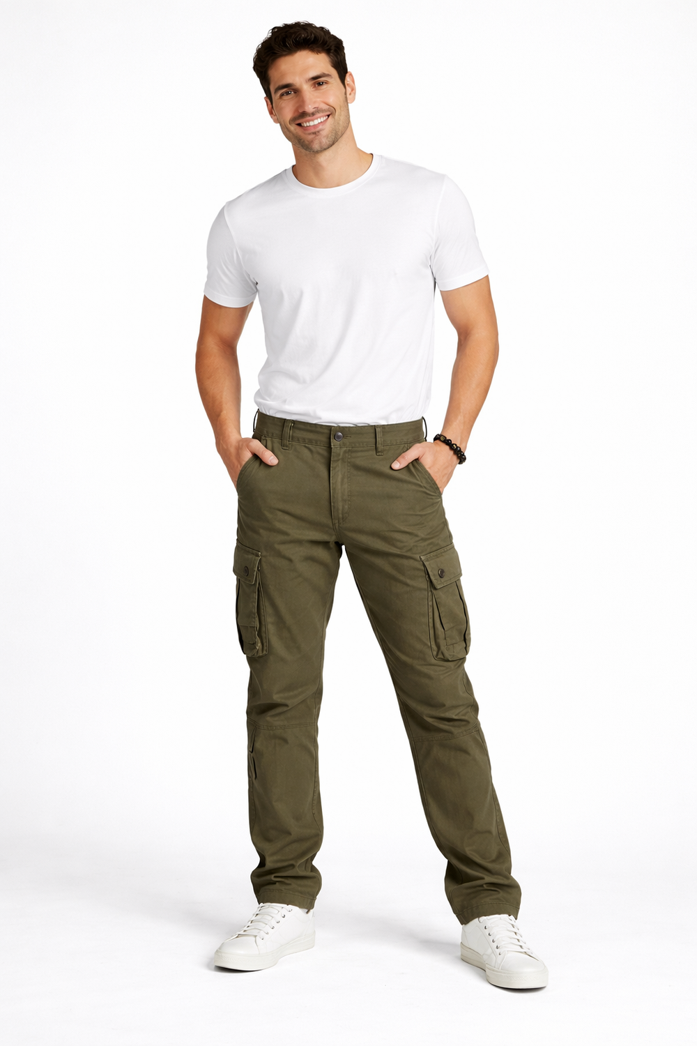 Mane Men's Straight Cut Cargo Pants – Breathable Cotton, Utility Pockets & Workwear Style