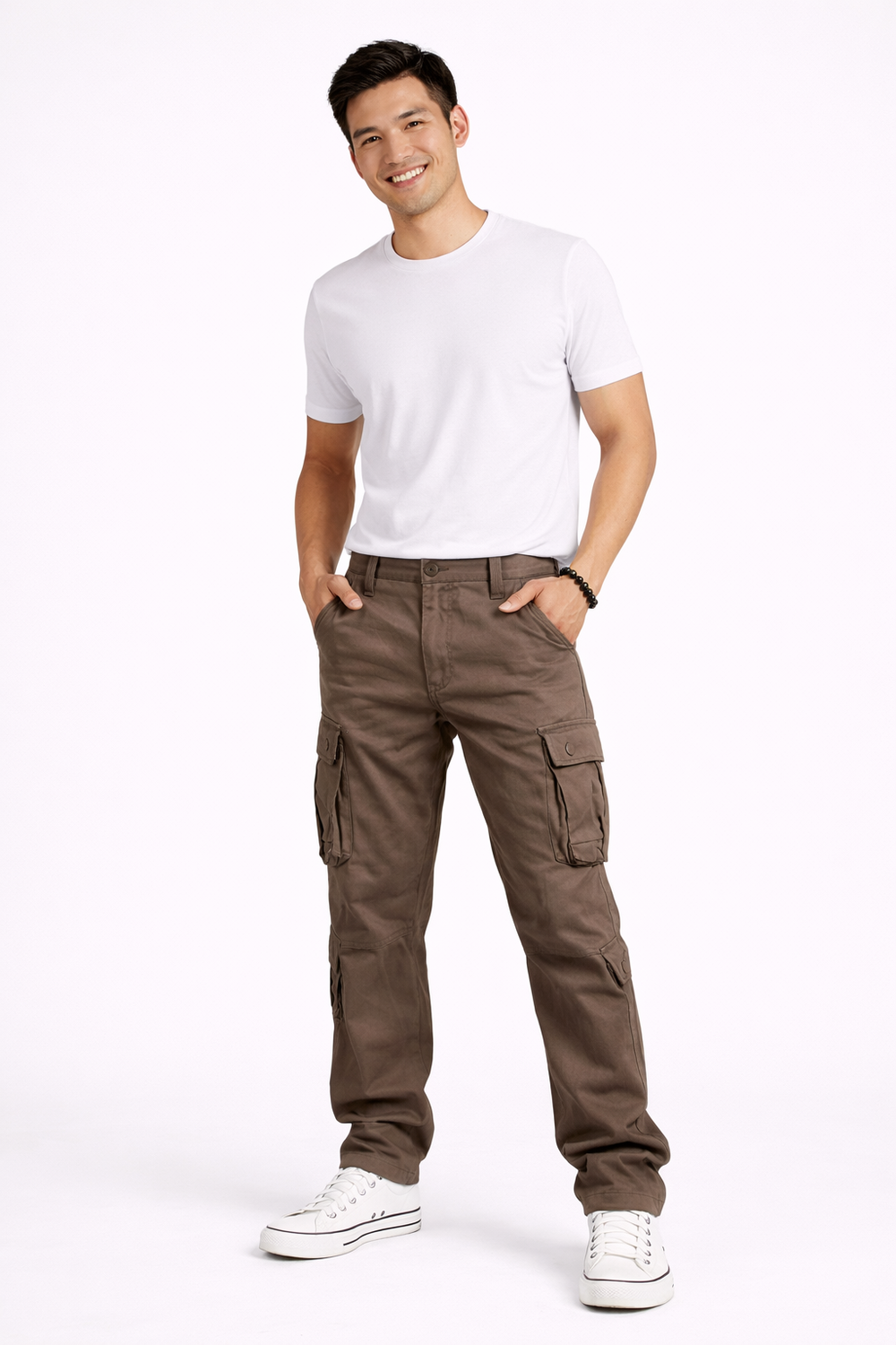Mane Men's Straight Cut Cargo Pants – Breathable Cotton, Utility Pockets & Workwear Style