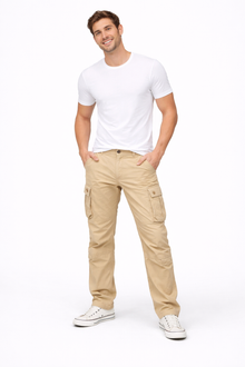 Mane Men's Straight Cut Cargo Pants – Breathable Cotton, Utility Pockets & Workwear Style