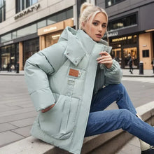 Hainie Waterproof Down Jacket Woman – Warm Winter Coat with Hood & Oversize Cut