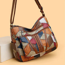 Marysol Women's Handbag – Patchwork Leather Bag with Mosaic Design & Practical Compartments