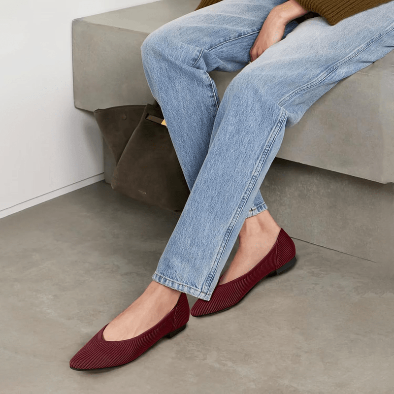 Faye Pointed Women's Ballet Flats – Comfortable Mesh Slip-On Ballet Flats with Soft Sole