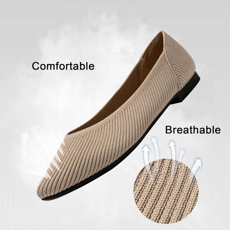 Faye Pointed Women's Ballet Flats – Comfortable Mesh Slip-On Ballet Flats with Soft Sole