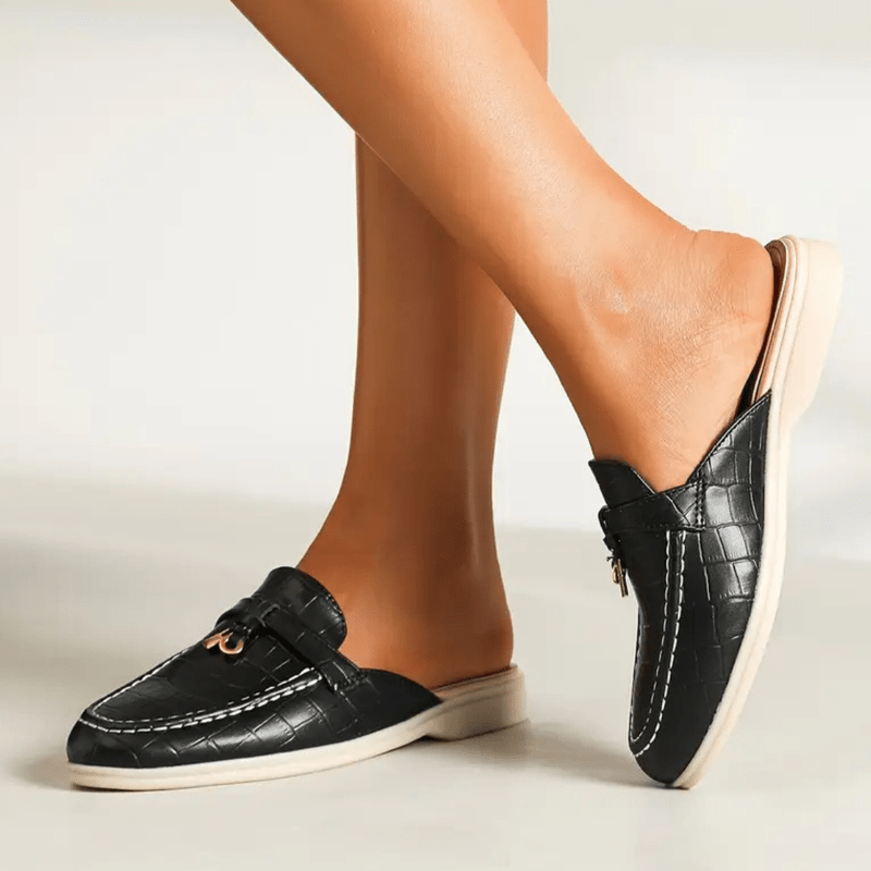 Lydia Slip-On Women's Mules – Backless Mules with Chic Buckle & Comfortable Sole