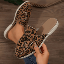 Moira Moccasins Woman – Leopard Mules Without Heel with Soft Sole & Wild Style