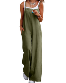 Maya Women's Jumpsuit – Summer Cotton Overalls Loose Fit, Wide-Leg Bohemian Pants with Pockets