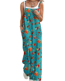 Maya Women's Jumpsuit – Summer Cotton Overalls Loose Fit, Wide-Leg Bohemian Pants with Pockets