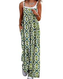 Maya Women's Jumpsuit – Summer Cotton Overalls Loose Fit, Wide-Leg Bohemian Pants with Pockets