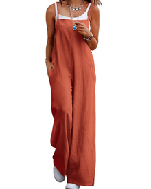 Maya Women's Jumpsuit – Summer Cotton Overalls Loose Fit, Wide-Leg Bohemian Pants with Pockets