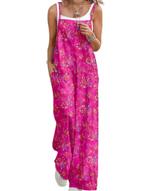 Maya Women's Jumpsuit – Summer Cotton Overalls Loose Fit, Wide-Leg Bohemian Pants with Pockets