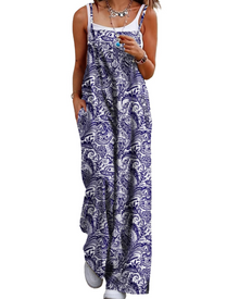 Maya Women's Jumpsuit – Summer Cotton Overalls Loose Fit, Wide-Leg Bohemian Pants with Pockets