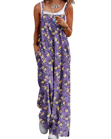 Maya Women's Jumpsuit – Summer Cotton Overalls Loose Fit, Wide-Leg Bohemian Pants with Pockets