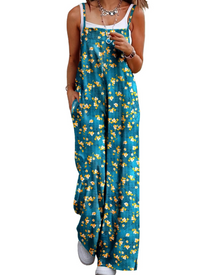 Maya Women's Jumpsuit – Summer Cotton Overalls Loose Fit, Wide-Leg Bohemian Pants with Pockets