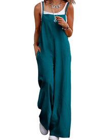 Maya Women's Jumpsuit – Summer Cotton Overalls Loose Fit, Wide-Leg Bohemian Pants with Pockets