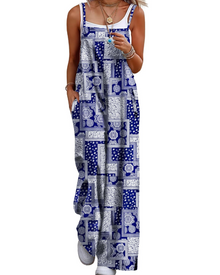 Maya Women's Jumpsuit – Summer Cotton Overalls Loose Fit, Wide-Leg Bohemian Pants with Pockets
