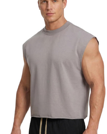 Zayn Men's Tank Top – Cropped Oversized Tank Top, Streetwear French Terry