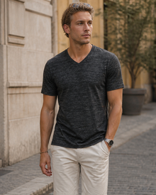 Ethan Men's T-Shirt – V-Neck Stretch Cotton Tee, Slim Fit & Casual Style