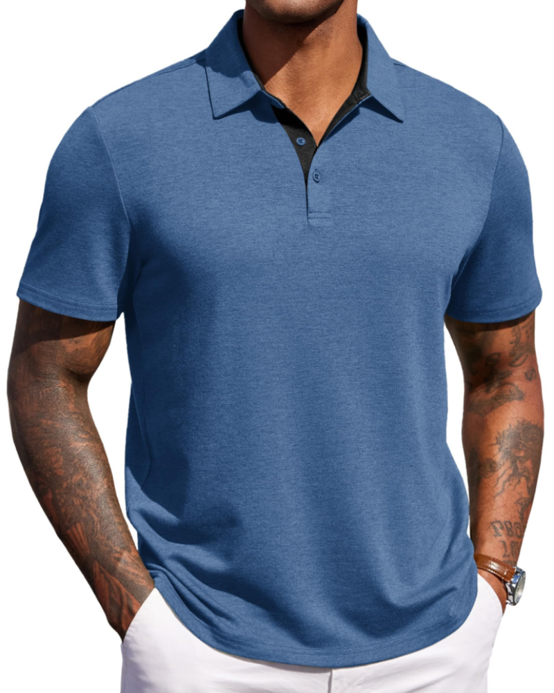 Maxime Men's Polo – Short Sleeve Breathable Polo, Elegant Golf & Casual Style
