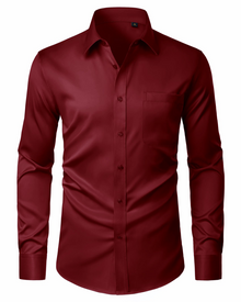 David Men's Shirt – Stretch, Stain-Resistant, Wrinkle-Free, Long-Sleeve Shirt